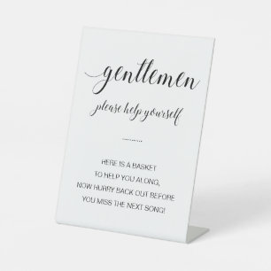 Gentlemen Bathroom Basket Elegant Wedding Sockelschild