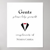 Gentlemen Bathroom Basket ergänzt Bride Groom Poster (Vorne)