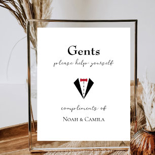 Gentlemen Bathroom Basket ergänzt Bride Groom Poster