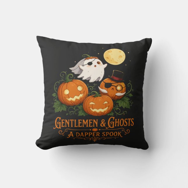 Gentlemen & Ghosts Halloween Kissen (Vorderseite)