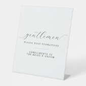 Gentlemen helfen Sie uns bitte bei der Hochzeit im Sockelschild (Vorderseite)