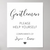 Gentlemen Minimalistische Hochzeitsbadeartikel Poster (Vorne)