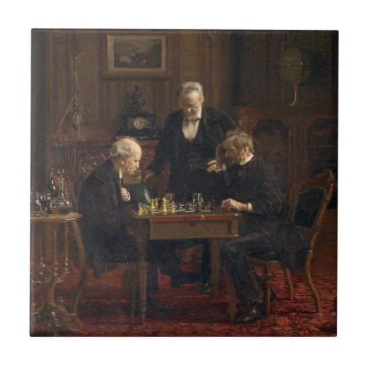 Gentlemen Playing a Game of Schach (Thomas Eakins) Fliese (Vorderseite)