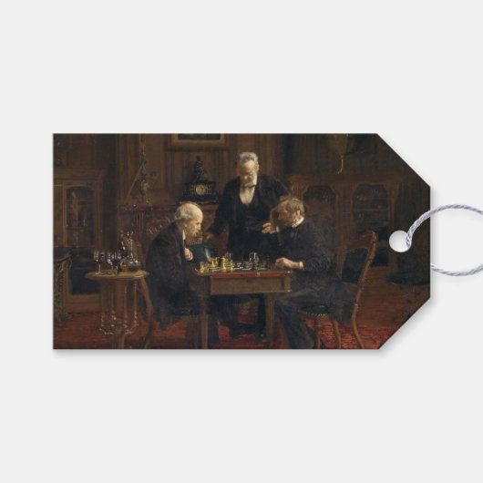 Gentlemen Playing a Game of Schach (Thomas Eakins) Geschenkanhänger (Vorderseite (Horizontal))