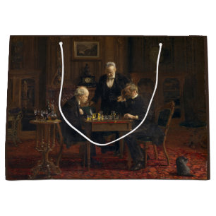Gentlemen Playing a Game of Schach (Thomas Eakins) Große Geschenktüte