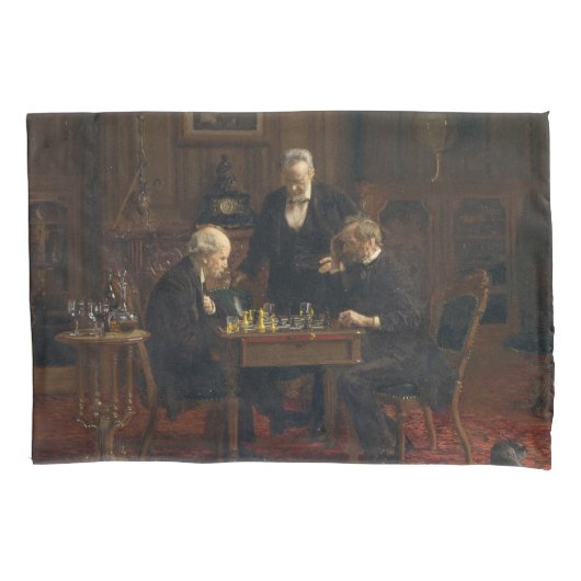 Gentlemen Playing a Game of Schach (Thomas Eakins) Kissenbezug (Vorderseite-Links)
