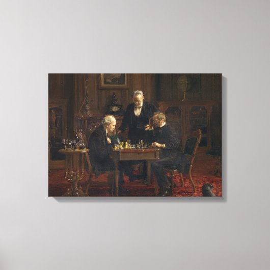 Gentlemen Playing a Game of Schach (Thomas Eakins) Leinwanddruck (Vorderseite)