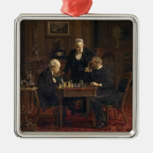 Gentlemen Playing a Game of Schach (Thomas Eakins) Ornament Aus Metall