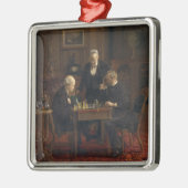 Gentlemen Playing a Game of Schach (Thomas Eakins) Ornament Aus Metall (Links)