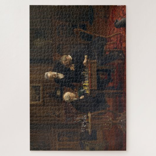 Gentlemen Playing a Game of Schach (Thomas Eakins) Puzzle (Vertikal)