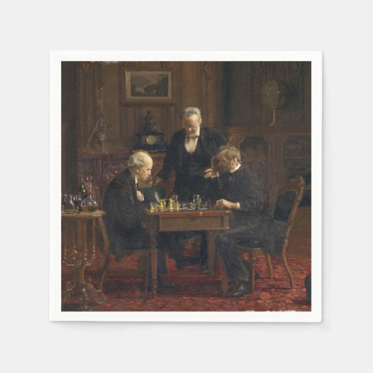 Gentlemen Playing a Game of Schach (Thomas Eakins) Serviette (Vorderseite)