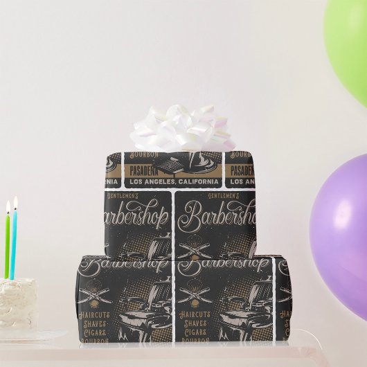 Gentlemen’s Barbershop Retro Haircuts Shaves Geschenkpapier