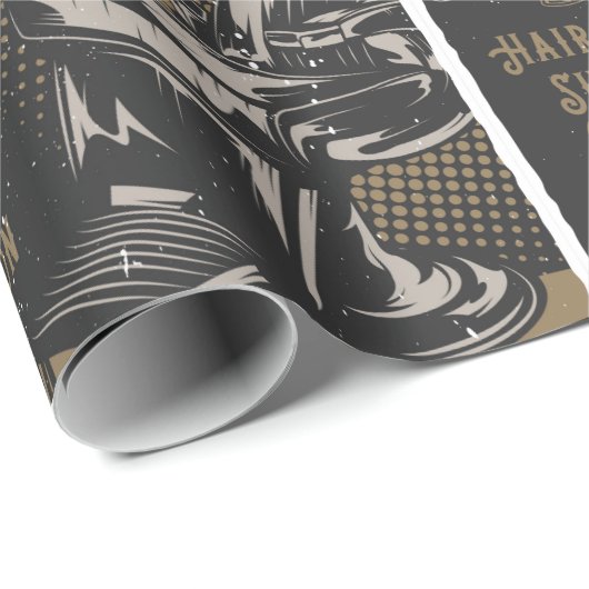 Gentlemen’s Barbershop Retro Haircuts Shaves Geschenkpapier (Rolleneckpunkt)