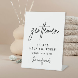 Gentlemen Wedding Bad Basket Zeichen Sockelschild