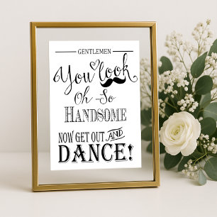 Gentlemen's Bad Wedding Sign Calligrafy Poster