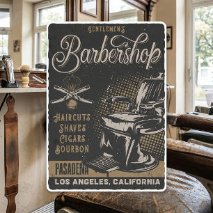 Gentlemen's Barbershop Retro Haarschnitte Shaves Quadratischer Aufkleber