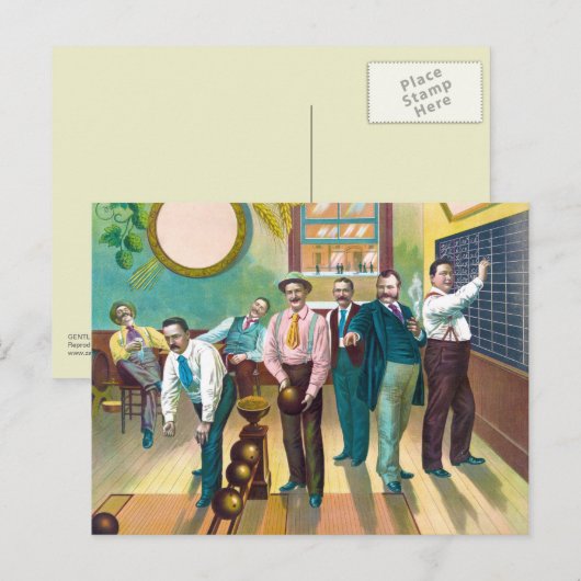 Gentlemen's Bowling League Postkarte (Vorne/Hinten)