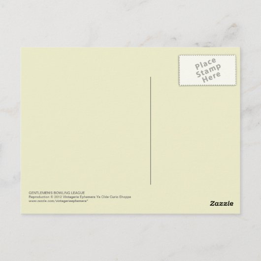 Gentlemen's Bowling League Postkarte (Rückseite)