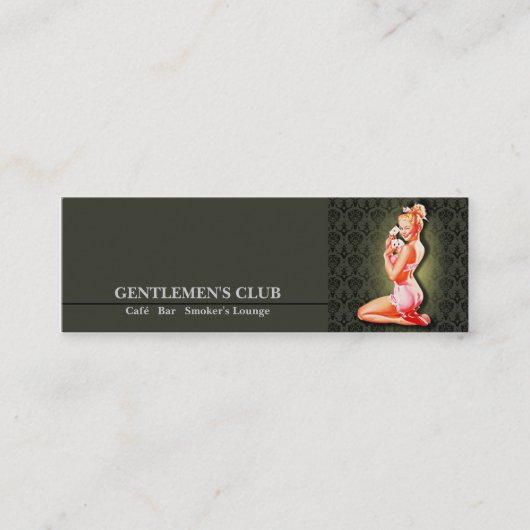 Gentlemen's Club - Karte, Geschäft, Rufen Mini Visitenkarte (Vorderseite)