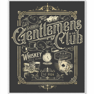 Gentlemen's Club Retro Aufkleber