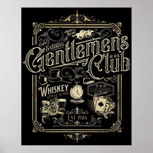 Gentlemen's Club Retro Poster (Vorne)