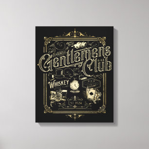 Gentlemen's Club Retro Poster Leinwanddruck