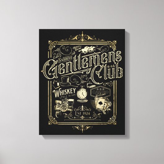 Gentlemen's Club Retro Poster Leinwanddruck (Vorderseite)