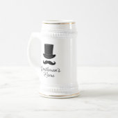 Gentlemen's dapper hat und Schnurrbart Brauch Bierglas (Vorderseite Links)