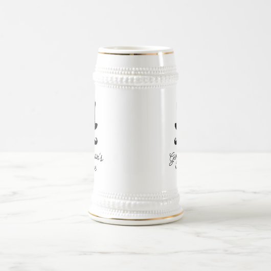 Gentlemen's dapper hat und Schnurrbart Brauch Bierglas (Mittel)