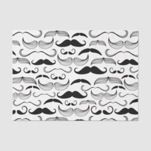 Gentlemens Mustache Muster in allen Formen und Grö Seidenpapier