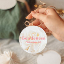 Gentleness Bible Verse mit eleganter weißer Rose