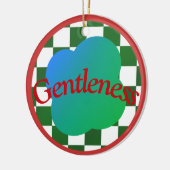 Gentleness Zitat Klassische rot/grüne Typografie Keramik Ornament (Links)