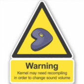Gentoo-Kernelüberkompilierungswarnzeichen Aufkleber (Vorderseite)