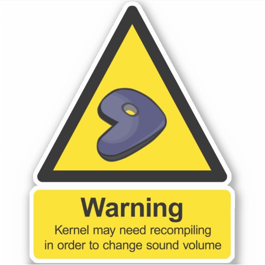 Gentoo-Kernelüberkompilierungswarnzeichen Aufkleber (Vorderseite)