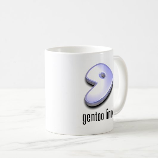 gentoo Linux-Logo Kaffeetasse (VorderseiteRechts)