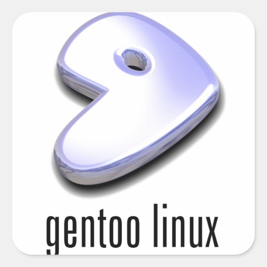 Gentoo Linux Logo Quadratischer Aufkleber (Vorderseite)