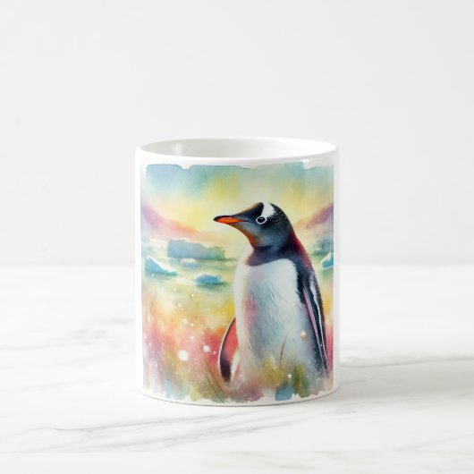 Gentoo Penguin 111024AREF106 - Watercolor Kaffeetasse (Mittel)