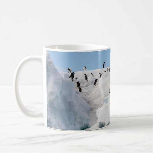 Gentoo Penguin Antarktis Iceberg Playtime Kaffeetasse (Links)