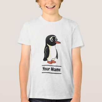 Gentoo Penguin Cartoon mit benutzerdefiniertem Tex Tri-Blend Shirt