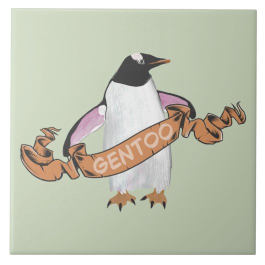 Gentoo penguin fliese (Vorderseite)