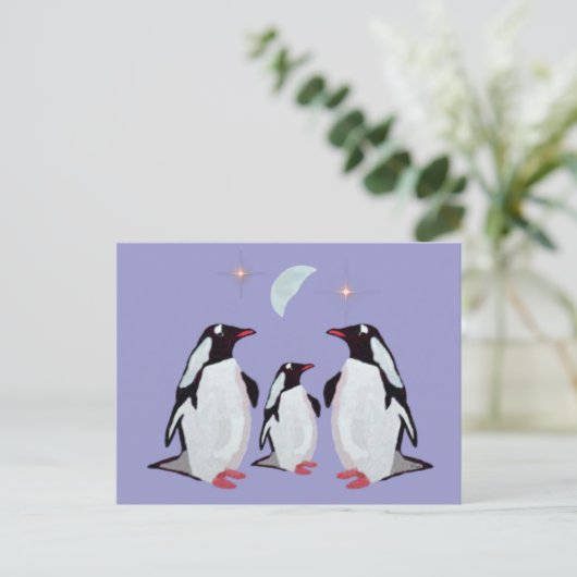 Gentoo Penguin Grußkarten Postkarten (Stehend Vorderseite)
