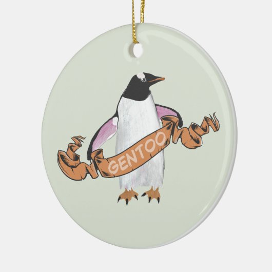 Gentoo penguin keramik ornament (Links)