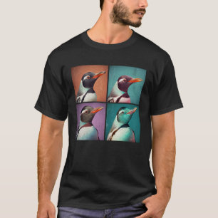 Gentoo Penguin Pop Illustration Colorful Animal T-Shirt
