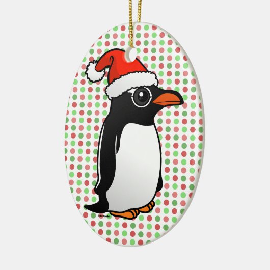 Gentoo Penguin Santa Keramikornament (Links)