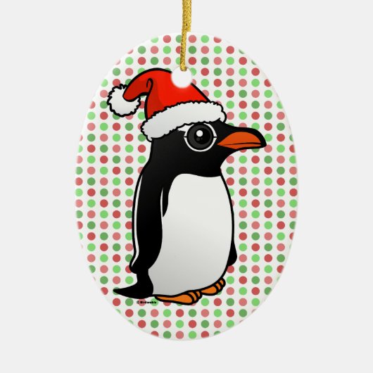 Gentoo Penguin Santa Keramikornament (Vorne)