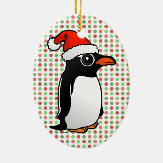 Gentoo Penguin Santa Keramikornament (Hinten)