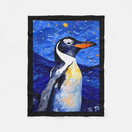 Gentoo Penguin Starry Night Painting Men Women Kid Fleecedecke (Vorderseite)