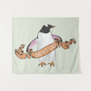 Gentoo penguin wandteppich