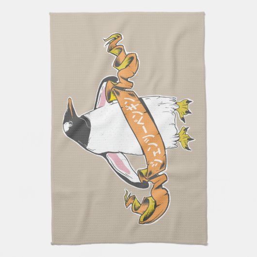 Gentoo Pinguin Japanisch schreiben Kanji Geschirrtuch (Vertikal)