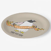 Gentoo Pinguin Japanisch schreiben Kanji Pappteller (Schrägansicht)